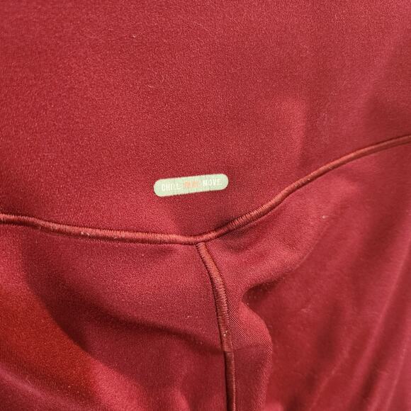 Aerie Real Me XTRA High Waist Legging Summer Burgundy Athleisure Casual Medium - Picture 7 of 10